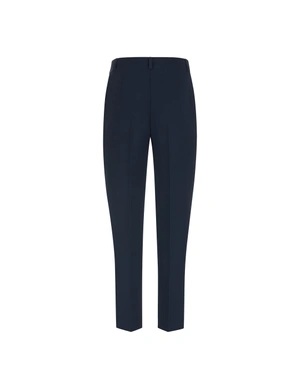 Classic dark blue tapered trousers with crease | Trousers - 3