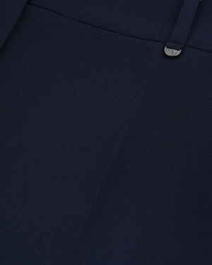 Classic dark blue tapered trousers with crease | Trousers - 4