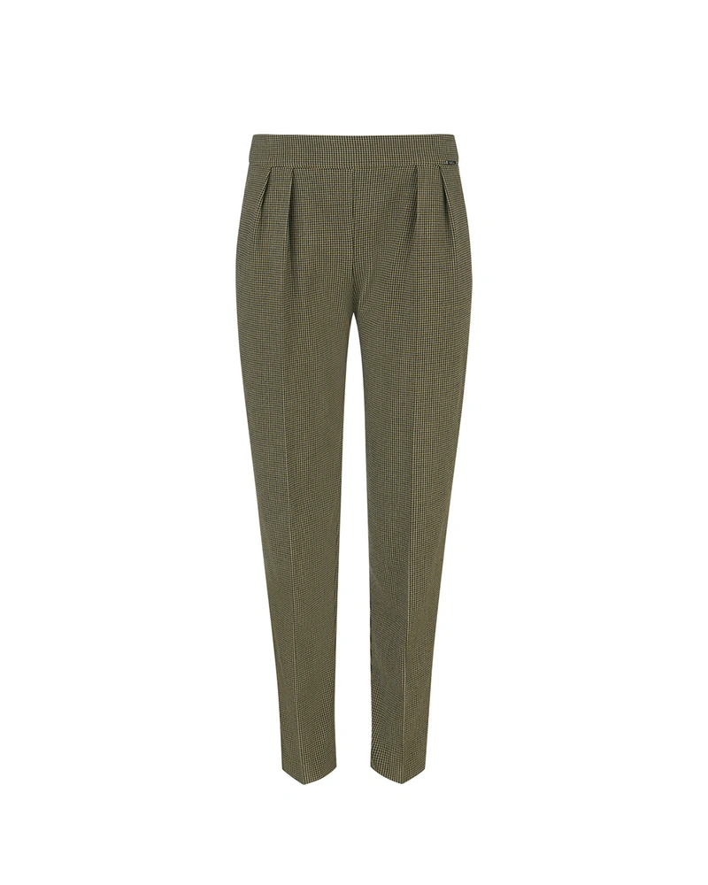 Klasične pantalone sa pejsli printom u maslinasto zelenoj boji | Pantalone i Helanke