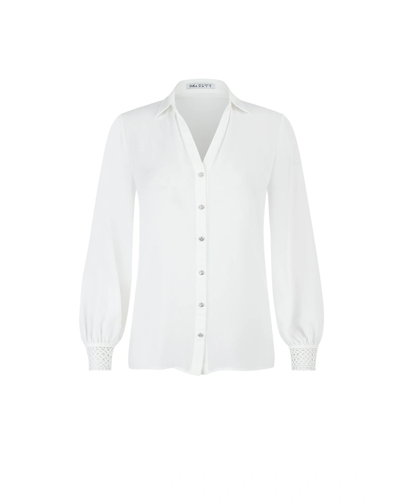 Classic white chiffon shirt | Shirts