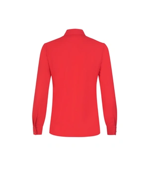 Coral shirt with a classic cut | Blouses - 4