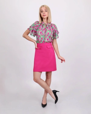 Cotton and certified viscose skirt | Skirts - 1