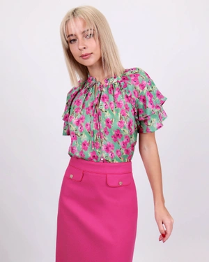 Cotton and certified viscose skirt | Skirts - 5