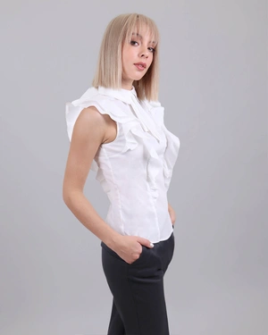 Cotton blouse with frill | Blouses and Shirts | Dika.test - 3 Cotton blouse with frill | Blouses and Shirts - 3