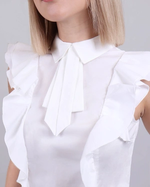 Cotton blouse with frill | Blouses and Shirts | Dika.test - 4 Cotton blouse with frill | Blouses and Shirts - 4