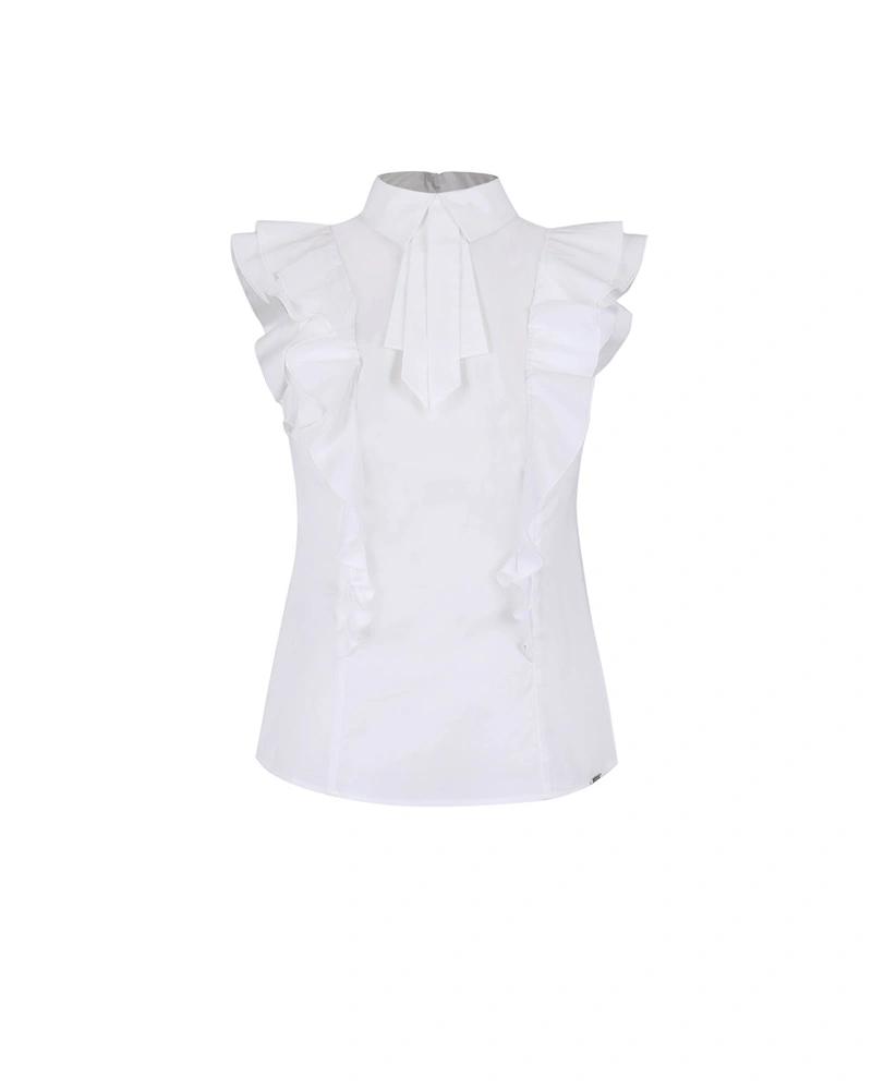 Cotton blouse with frill | Blouses and Shirts