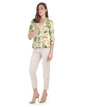 Cotton single-breasted blazer with paisley motif | Jackets and Blazers - 4