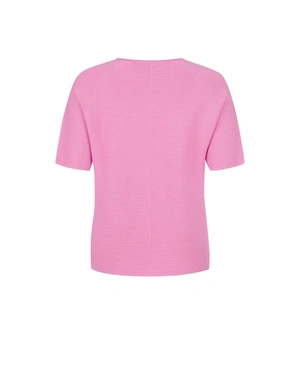Cotton spring sweater in light pink, with short sleeves | Knitwear - 4
