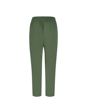 Cotton tapered trousers in khaki | Trousers - 4