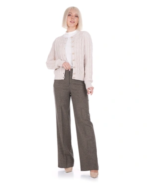 Cardigan tricotat texturat crem | Cardigane - 4