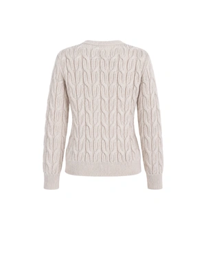 Cardigan tricotat texturat crem | Cardigane - 6