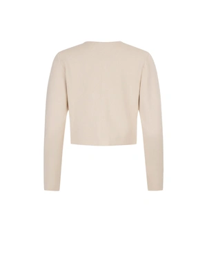 Cardigan crem tricotat pentru femei, cu o siluetă curată | Cardigane - 4