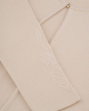 Cardigan crem tricotat pentru femei, cu o siluetă curată | Cardigane - 5