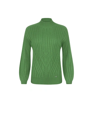 Cyclamen seamless knitted sweater with high neck | Pullovers | Dika.ge Cyclamen seamless knitted sweater with high neck | Pullovers