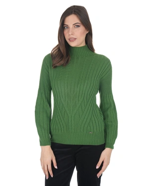 Cyclamen seamless knitted sweater with high neck | Pullovers | Dika.ge - 2 Cyclamen seamless knitted sweater with high neck | Pullovers - 2