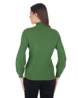 Cyclamen seamless knitted sweater with high neck | Pullovers | Dika.ge - 3 Cyclamen seamless knitted sweater with high neck | Pullovers - 3