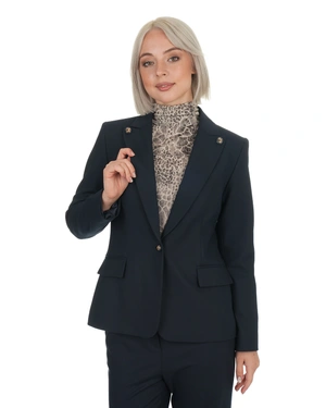 Dark blue business blazer with single-breasted closure | All products - 3