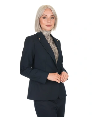 Dark blue business blazer with single-breasted closure | All products - 4