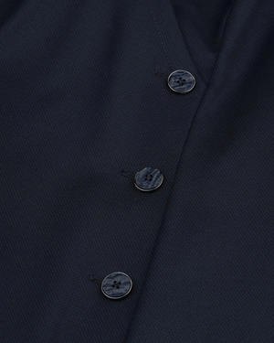 Rochie business bleumarin cu decolteu în V și nasturi asimetrici | Rochii - 5