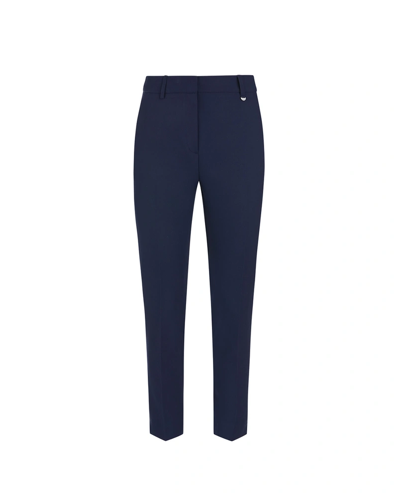Dark blue business tapered trousers | Trousers