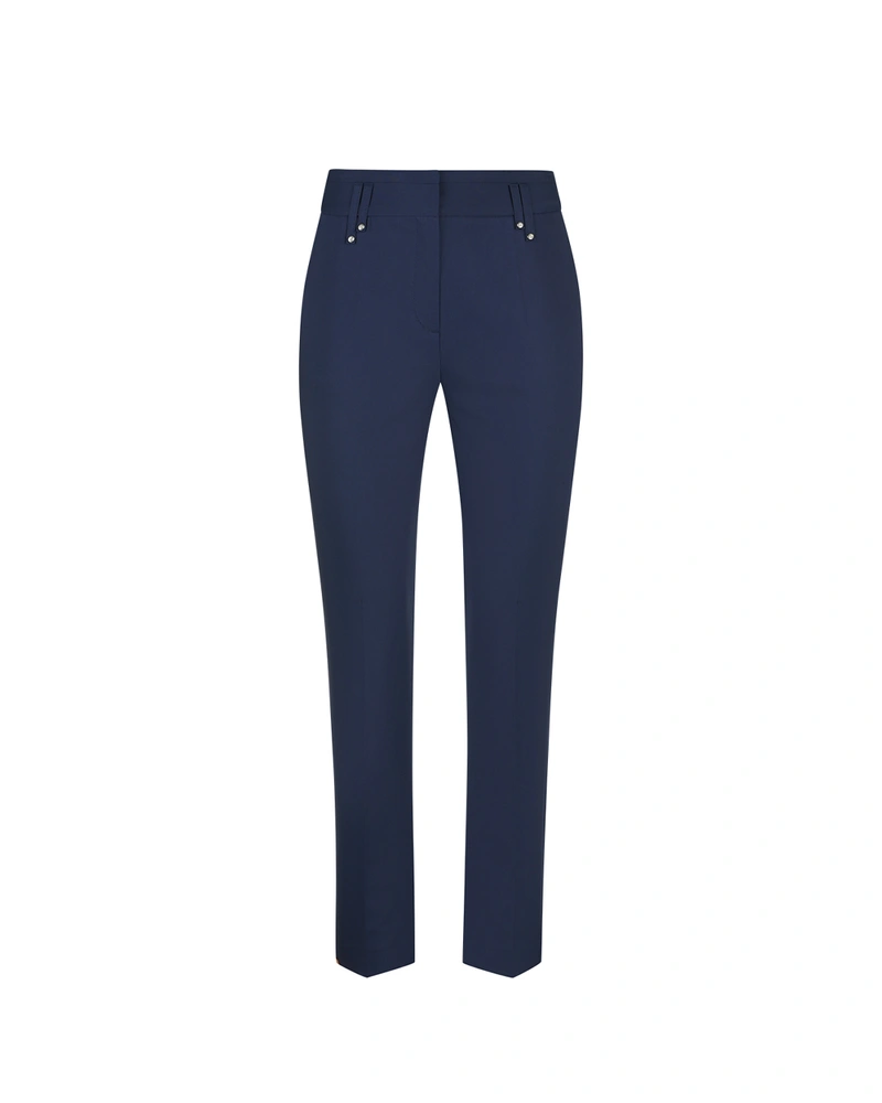 Dark blue business trousers with tapered leg | Casual