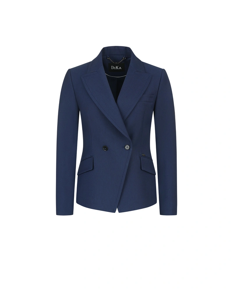 Dark blue double-breasted blazer | Jackets and Coats