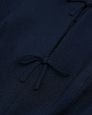 Dark blue dress with delicate bow appliqués | COLLECTION - 8