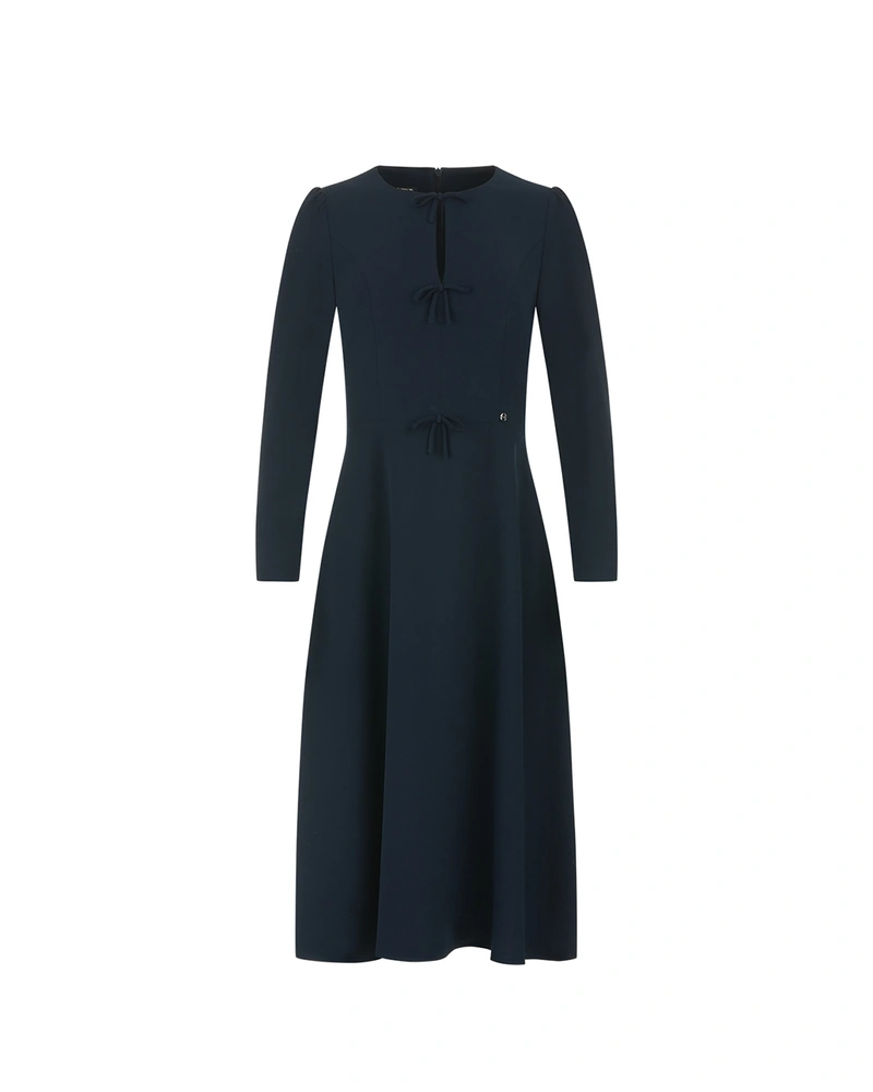 Dark blue dress with delicate bow appliqués | Dresses and Jumpsuits