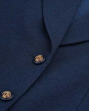 Dark blue elegant jersey blazer | Jackets and Coats - 2