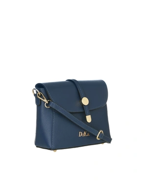 Dark blue genuine leather handbag with flap and subtle accent | All accessories - 1