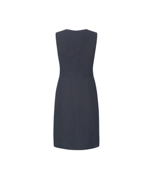 Dark blue hemp summer business dress | Dresses - 1