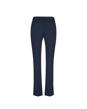 Dark blue straight-leg trousers with crease | Trousers and Leggings - 1