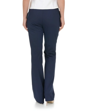 Dark blue straight-leg trousers with crease | Trousers and Leggings - 6