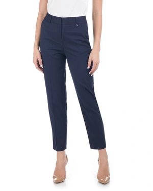 Pantaloni bleumarin cu tiv și buzunare italienești, cu paiete fine și delicate | Pantalons et Leggings - 1