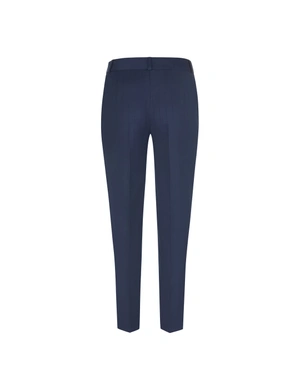 Pantaloni bleumarin cu tiv și buzunare italienești, cu paiete fine și delicate | Pantalons et Leggings - 3