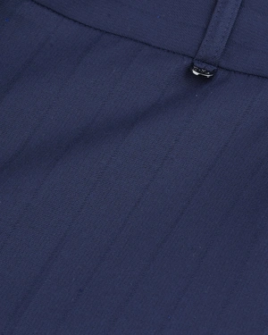 Pantaloni bleumarin cu tiv și buzunare italienești, cu paiete fine și delicate | Pantalons et Leggings - 4