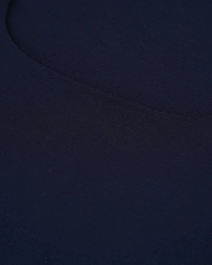Dark blue viscose blouse with square neckline |  - 2