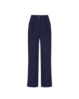 Dark blue viscose summer trousers with high waist | Trousers and Leggings | Outlet DiKa Dark blue viscose summer trousers with high waist | Trousers and Leggings
