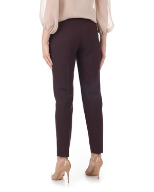Dark brown women’s tapered-leg trousers | Trousers - 3