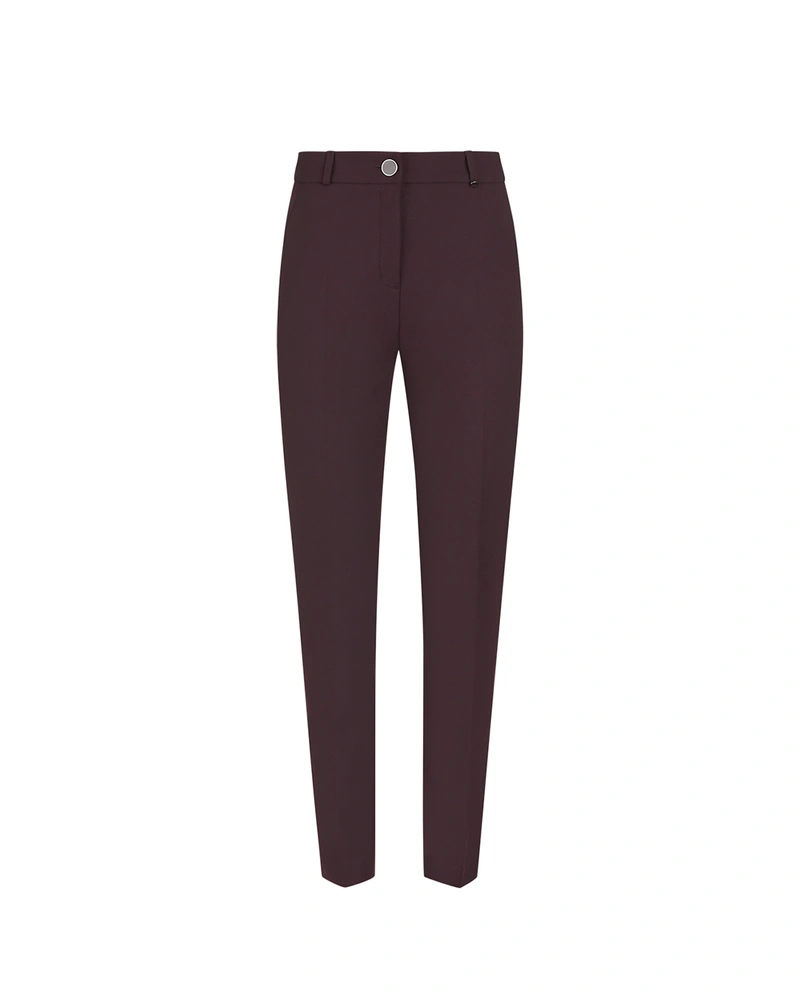 Dark brown women’s tapered-leg trousers | Trousers