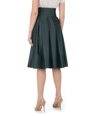 Dark green satin maxi skirt with a high waist | Skirts and Shorts | Dikastore.ro - 3 Dark green satin maxi skirt with a high waist | Skirts and Shorts - 3