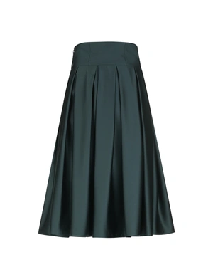 Dark green satin maxi skirt with a high waist | Skirts and Shorts | Dikastore.ro - 4 Dark green satin maxi skirt with a high waist | Skirts and Shorts - 4