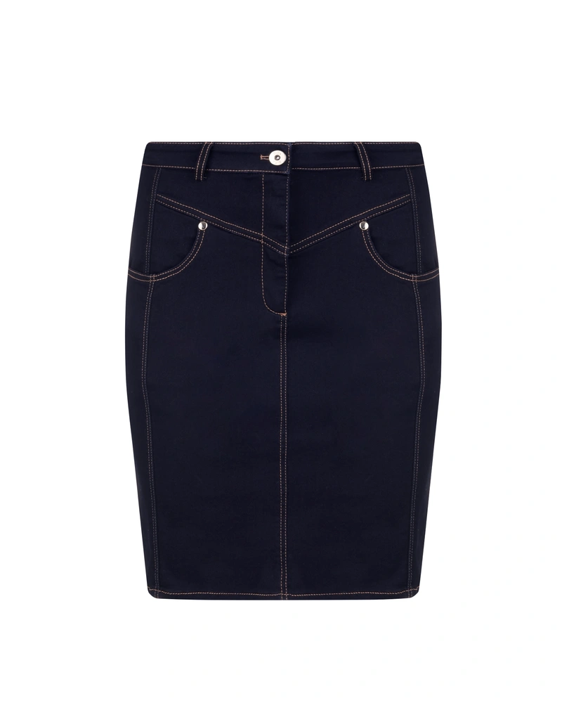 Fusta denim cu efect asemanator pielii | 
