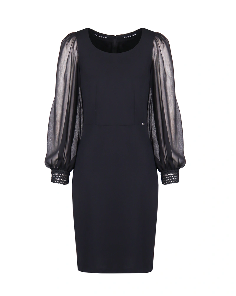 Dress with chiffon sleeves | 