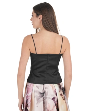 Top elegant negru tip bustier cu bretele subțiri | Casual - 3