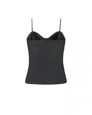 Top elegant negru tip bustier cu bretele subțiri | Casual - 5