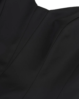 Top elegant negru tip bustier cu bretele subțiri | Casual - 6