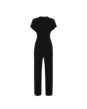 Elegant black women's jumpsuit with wide-leg trousers | Jumpsuites - 4