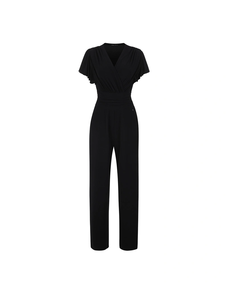 Elegant black women's jumpsuit with wide-leg trousers | Casual collection