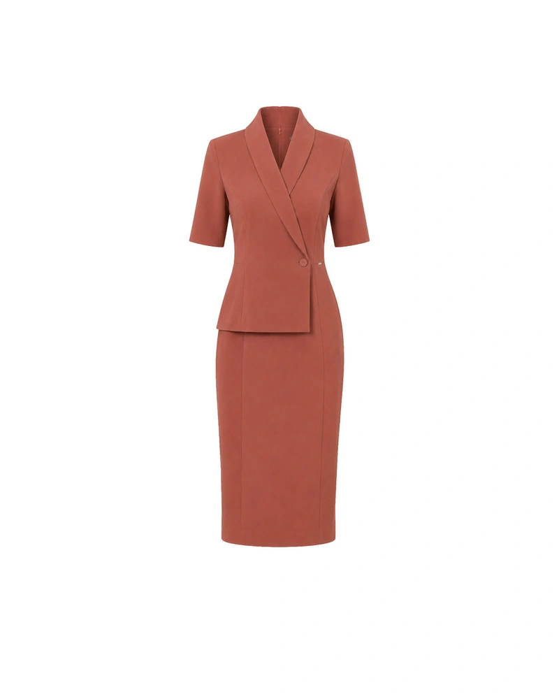 Elegant blazer-style dress in a Rose Ash shade | NEW